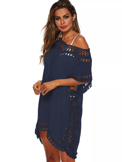 Hazel Blues® |  Crochet Trim V-Neck Cover-Up Dress
