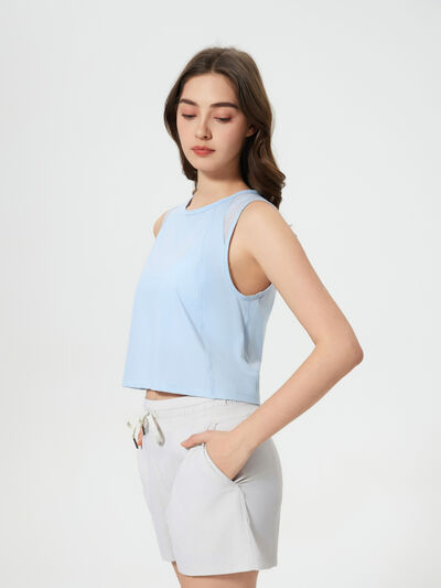 Hazel Blues® |  Millennia Round Neck Cropped Active Tank