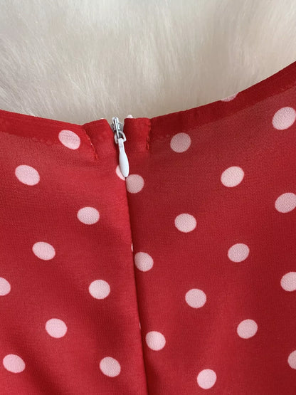 Hazel Blues® |  Polka Dot Ruffled Tiered Dress