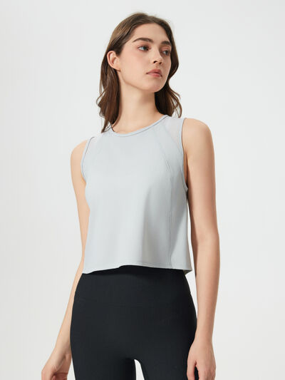 Hazel Blues® |  Millennia Round Neck Cropped Active Tank