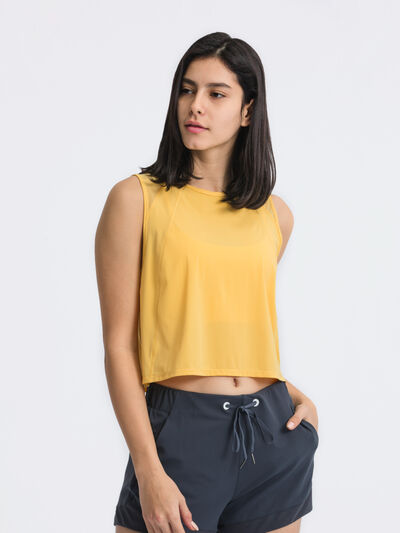 Hazel Blues® |  Millennia Round Neck Cropped Active Tank