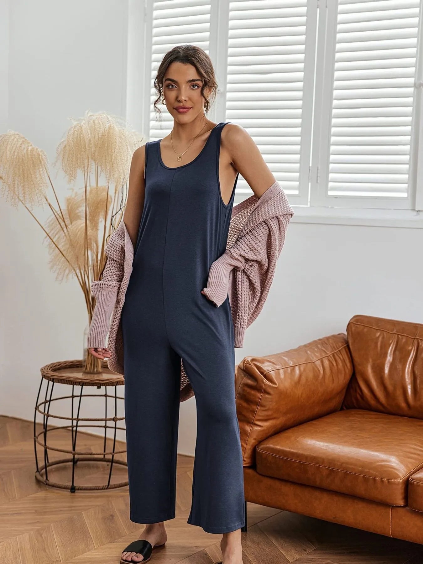 Hazel Blues® |  Sleeveless Wide Leg Casual Jumpsuit