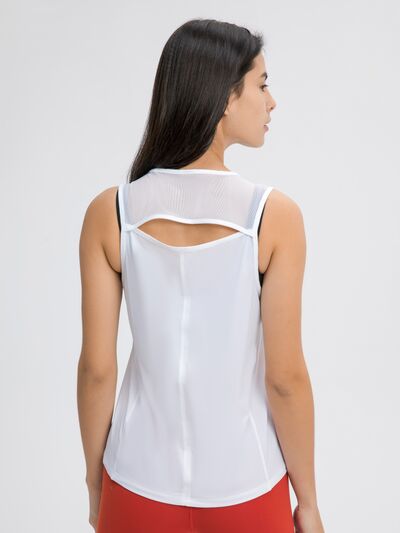 Hazel Blues® |  Millennia Cutout Back Round Neck Active Tank