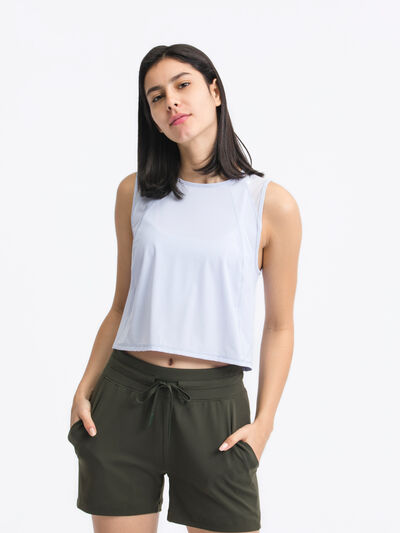 Hazel Blues® |  Millennia Round Neck Cropped Active Tank
