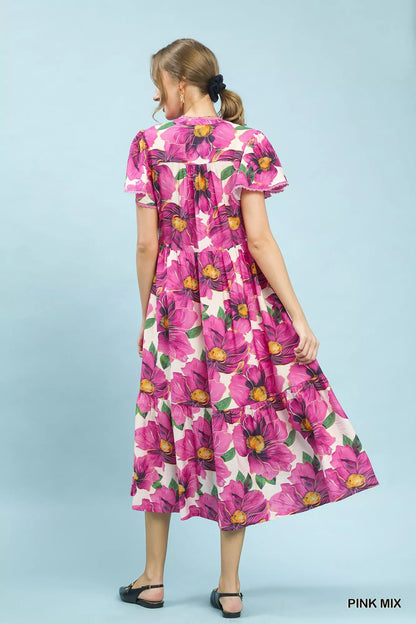 Hazel Blues® |  Sunday Bloom Dress | Floral Tiered Dress