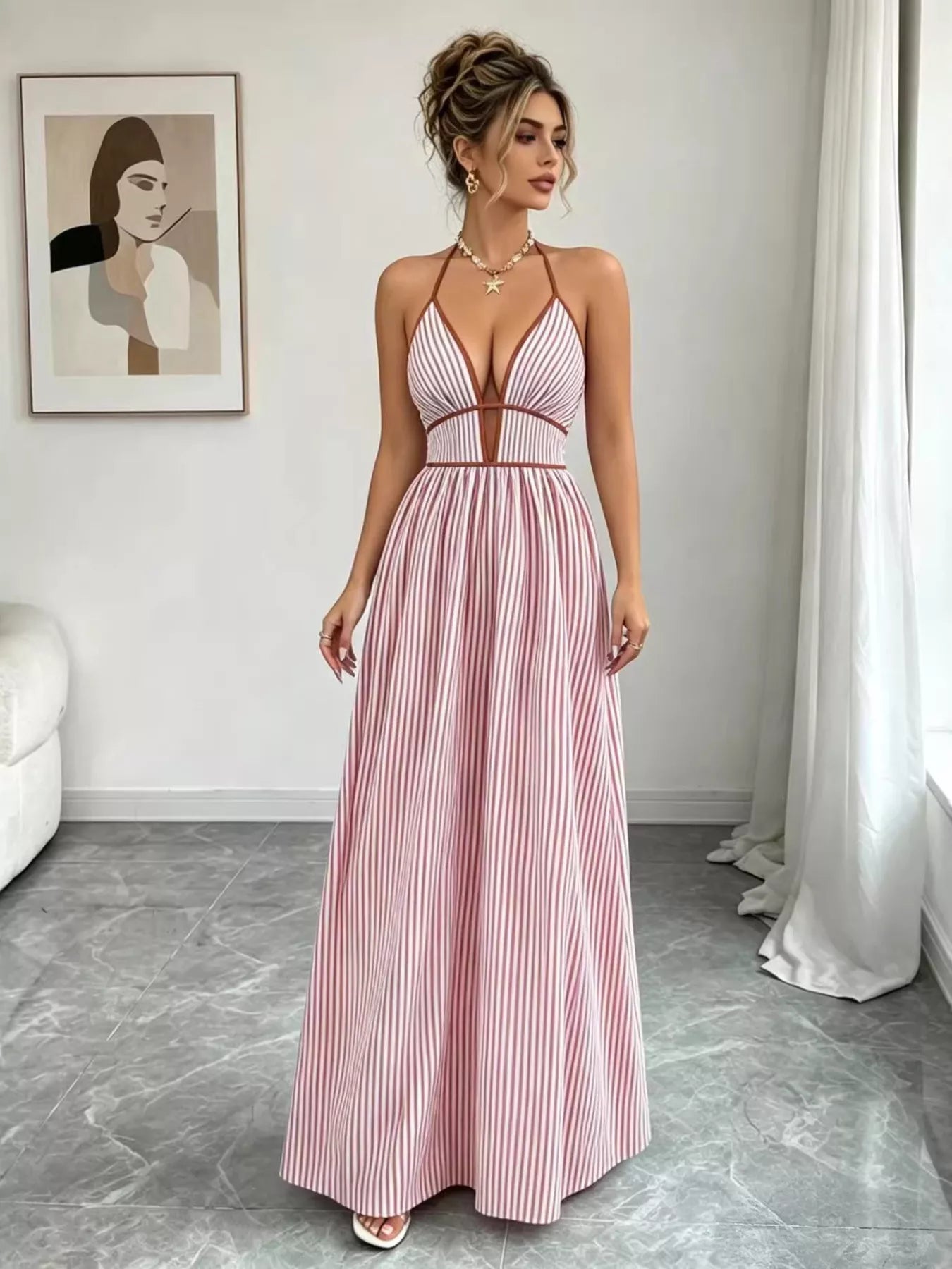 Stripe Right Dress | Striped Halter Dress