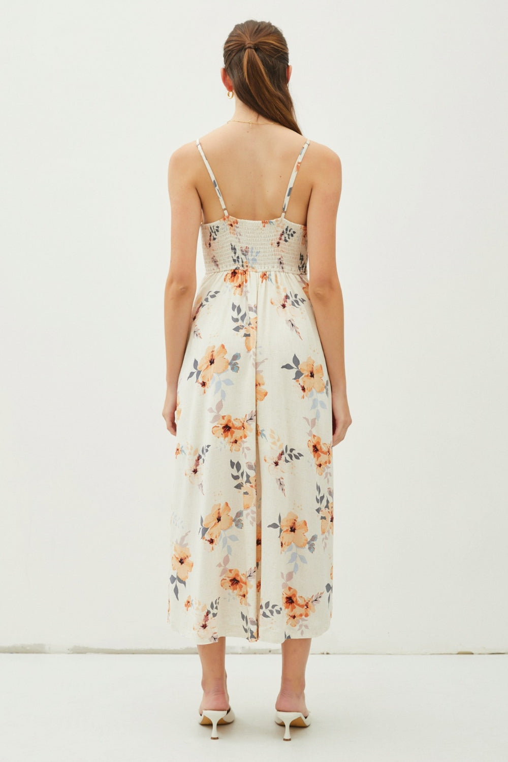 Hazel Blues® |  Be Cool Floral Button Down Cami Midi Dress