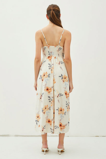 Hazel Blues® |  Be Cool Floral Button Down Cami Midi Dress