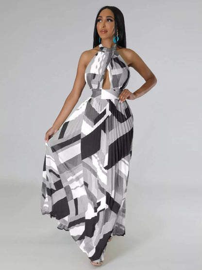 Sunny Stroll Dress | Pleated Halter Dress
