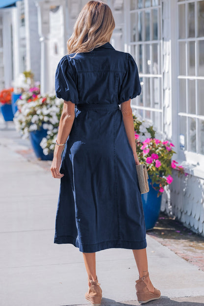Hazel Blues® |  Weekend Denim Dress | Denim Button Front Dress