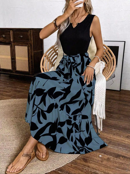 Hazel Blues® |  Sleeveless Floral Print Maxi Dress
