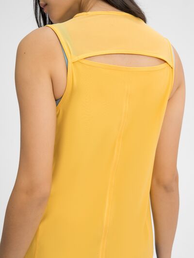 Hazel Blues® |  Millennia Cutout Back Round Neck Active Tank