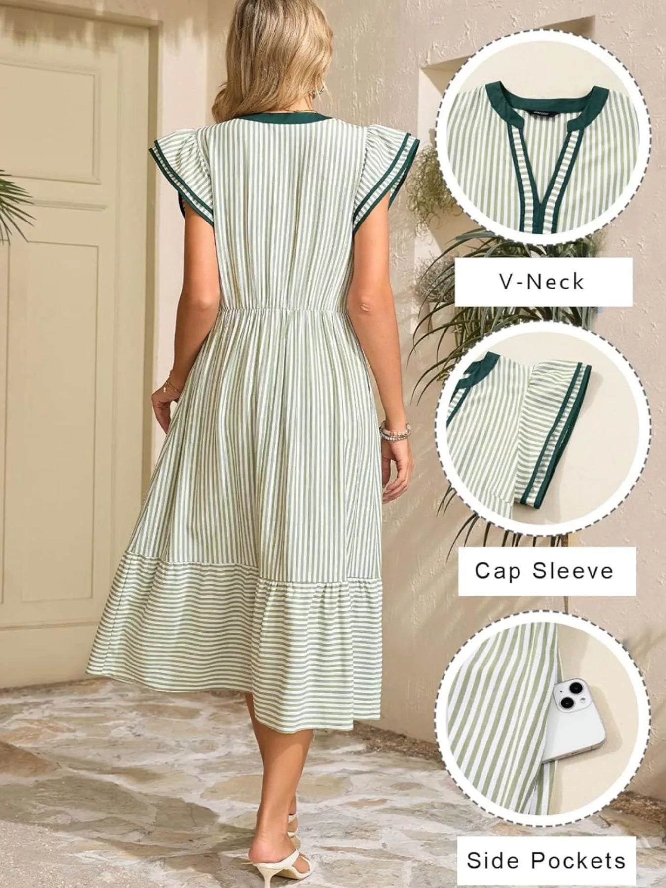 Ruffle Romance Dress | Ruffle Striped Dress