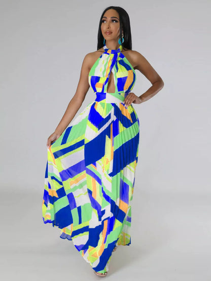 Sunny Stroll Dress | Pleated Halter Dress