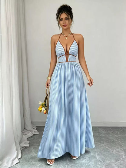 Stripe Right Dress | Striped Halter Dress