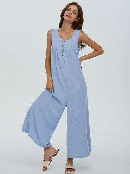Hazel Blues® |  Sleeveless Wide Leg Jumpsuit