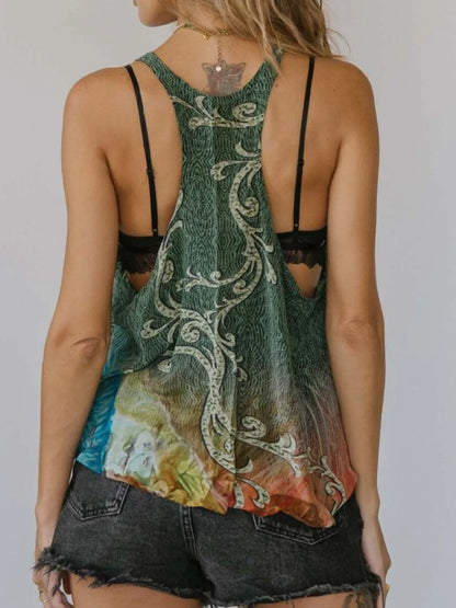Hazel Blues® |  Printed Scoop Neck Tank