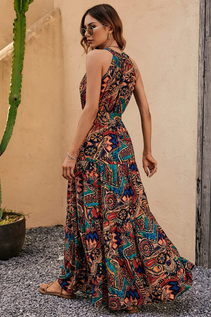 Hazel Blues® |  Tied Floral Sleeveless Dress