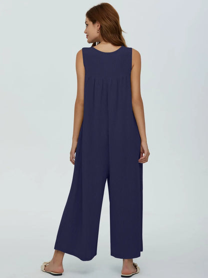 Hazel Blues® |  Sleeveless Wide Leg Jumpsuit