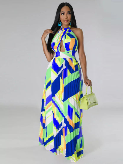 Sunny Stroll Dress | Pleated Halter Dress