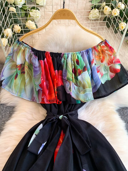 Hazel Blues® |  Floral Off-Shoulder A-Line Dress