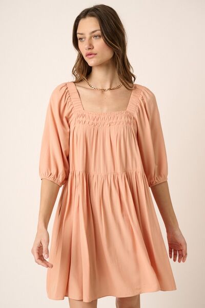 Hazel Blues® |  Mittoshop Pintuck Detail Tie Back Mini Dress