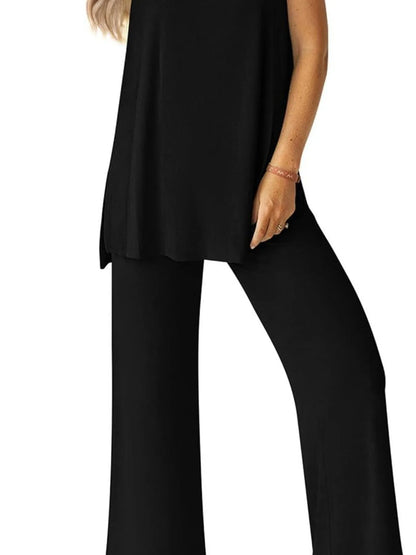 Hazel Blues® |  Round Neck Tank and Pants Set