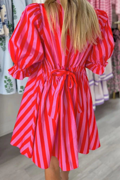 Hazel Blues® |  Striped Half Sleeve Mini Dress