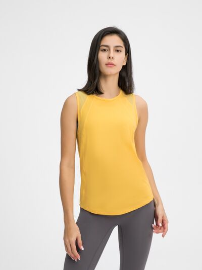Hazel Blues® |  Millennia Cutout Back Round Neck Active Tank