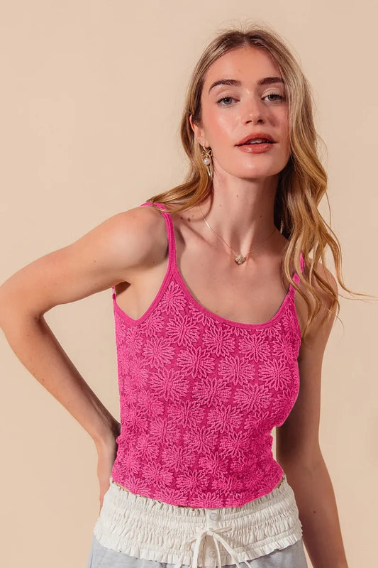 Hazel Blues® |  SO ME Two Tone Floral Seamless Tank Top
