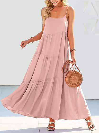 Hazel Blues® |  Ruched Tiered Spaghetti Strap Dress