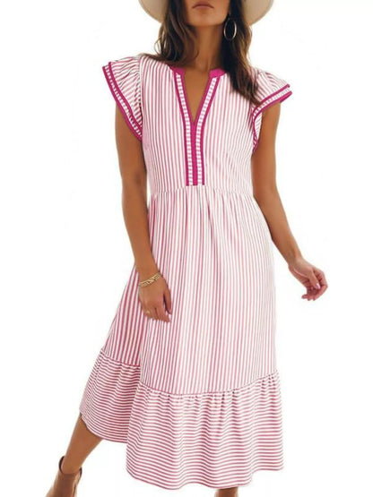 Ruffle Romance Dress | Ruffle Striped Dress