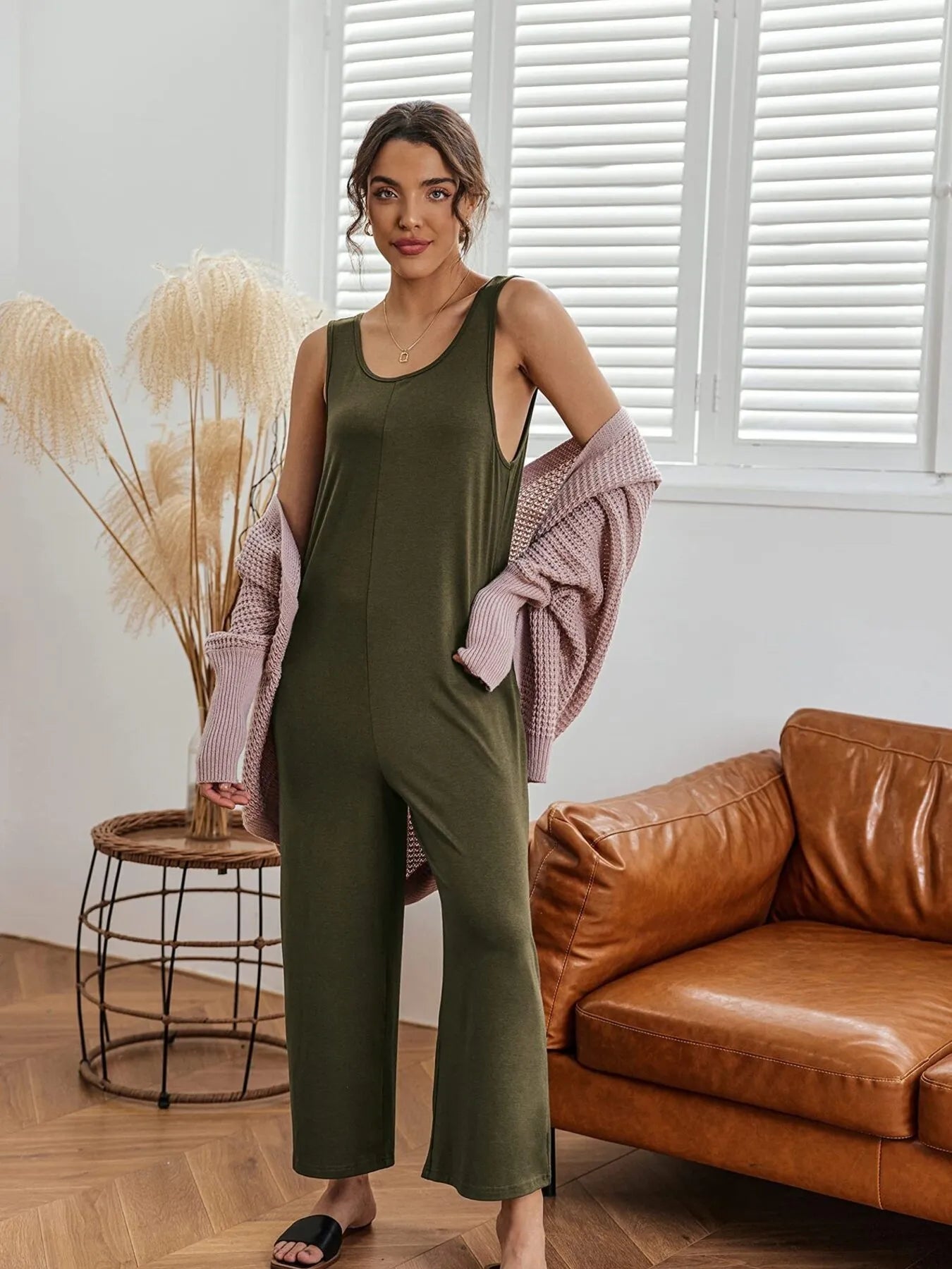 Hazel Blues® |  Sleeveless Wide Leg Casual Jumpsuit