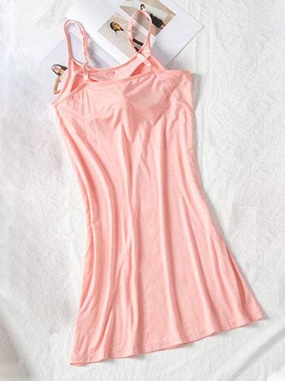 Hazel Blues® |  Round Neck Spaghetti Strap Cami Dress with Bra