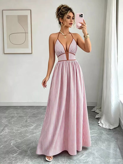 Stripe Right Dress | Striped Halter Dress