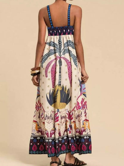 Hazel Blues® |  Printed Square Neck Maxi Dress