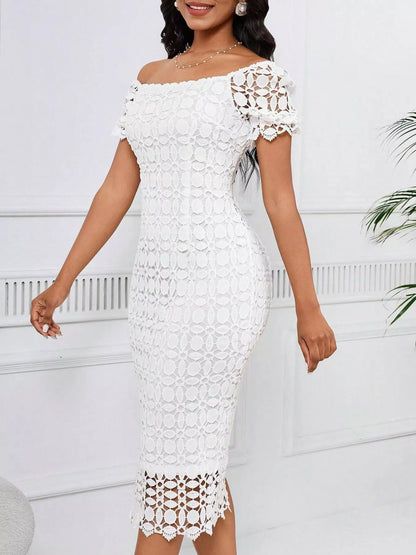 Hazel Blues® |  Lace Short Sleeve Midi Dress