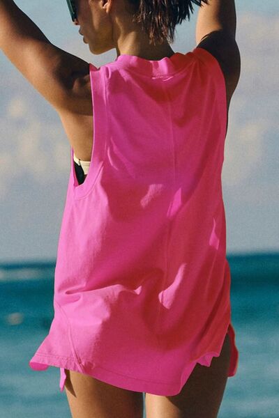 Hazel Blues® |  Side Slit V-Neck Tank