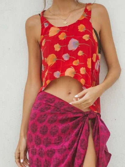 Hazel Blues® |  Printed Scoop Neck Tank