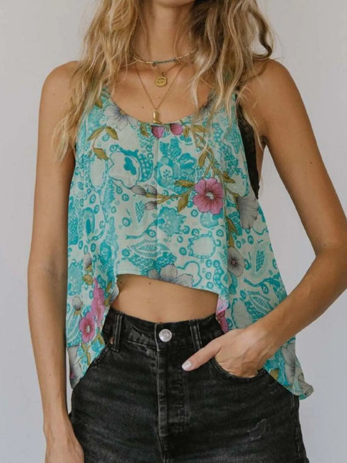 Hazel Blues® |  Printed Scoop Neck Tank