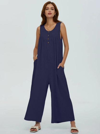 Hazel Blues® |  Sleeveless Wide Leg Jumpsuit