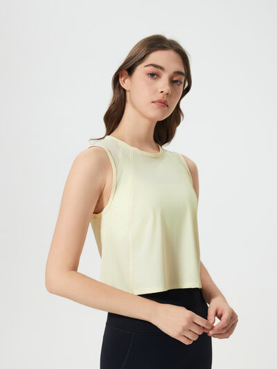 Hazel Blues® |  Millennia Round Neck Cropped Active Tank