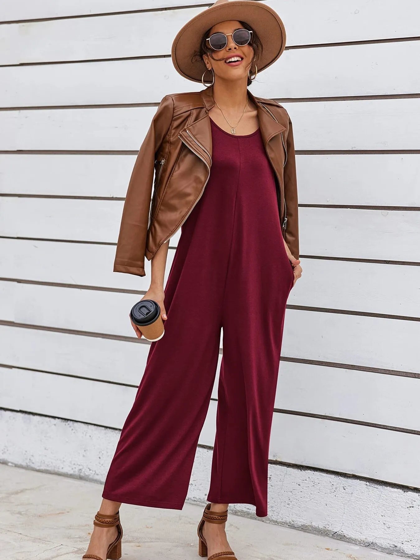 Hazel Blues® |  Sleeveless Wide Leg Casual Jumpsuit