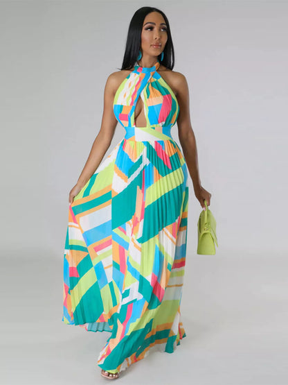 Sunny Stroll Dress | Pleated Halter Dress