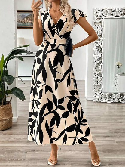 Hazel Blues® |  Surplice Cap Sleeve Midi Dress