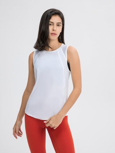 Hazel Blues® |  Millennia Cutout Back Round Neck Active Tank