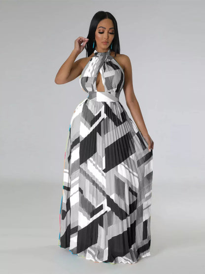 Sunny Stroll Dress | Pleated Halter Dress