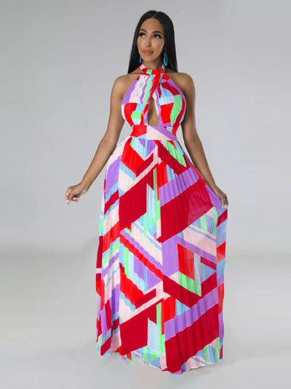 Sunny Stroll Dress | Pleated Halter Dress