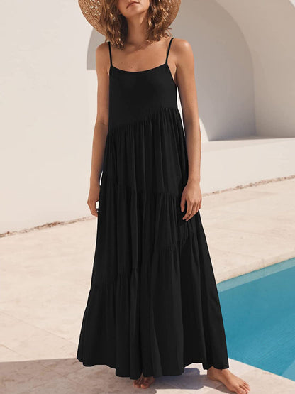 Hazel Blues® |  Ruched Tiered Spaghetti Strap Dress