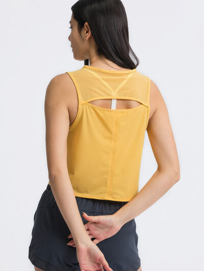 Hazel Blues® |  Millennia Round Neck Cropped Active Tank